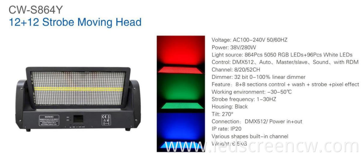 12+12 Strobe Moving Head Light